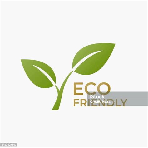 Eco Friendly Icon Ecology And Environment Symbol Plant Sprout With Leaves Vector Image Stock