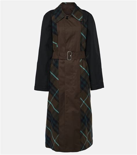 Burberry Check Reversible Trench Coat In Green Burberry Mytheresa