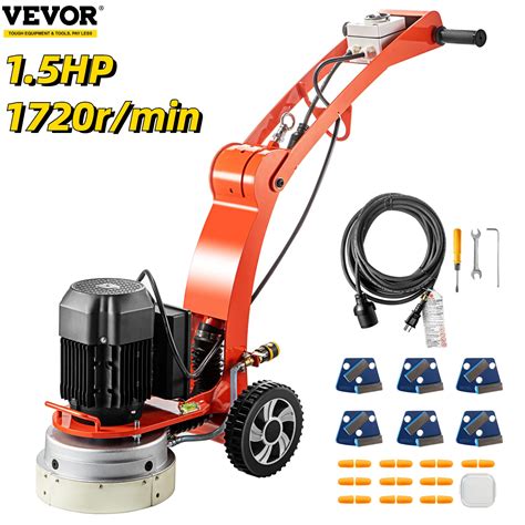 Vevor Concrete Floor Grinder Trowel Machine 10in Terrazzo Vacuum Walk