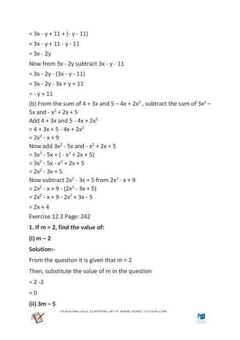 Ncert Solutions For Class 7 Maths Chapter 12 Algebraic Expressions