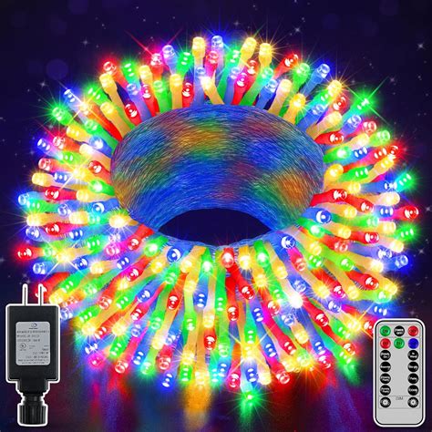 Shineshine 197FT 600LED Christmas Lights Outdoor Waterproof 8 Lighting