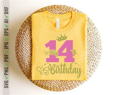 14th Birthday Svg Png Its My Birthday Svg Fourteen Birthday Cricut