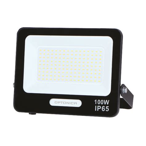 Led Smd Floodlight Black Body Ip With Cm Cable Optonica Led