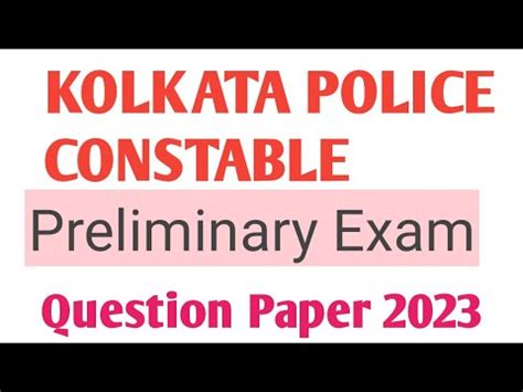 Kolkata Police Constable Main Exam Questions Paper Kp Constable