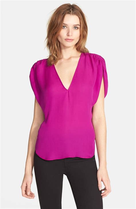 Haute Hippie Gathered Shoulder Silk Blouse Nordstrom