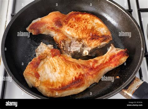 frying pan tasty meat  res stock photography  images alamy