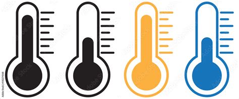 Thermometer Vector Icons Thermometer With Cold And Hot Symbol Vector