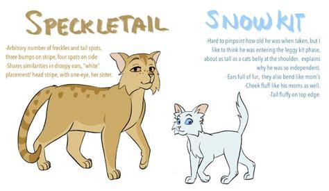 Speckletail and Snowkit | Warrior cats, Warrior cat drawings, Warrior ...