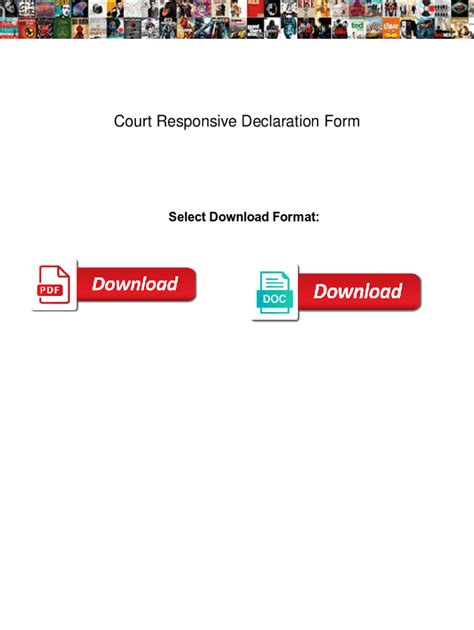 Fillable Online Court Responsive Declaration Form Court Responsive