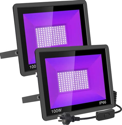 W Led Black Light Pack Createstar Black Lights For Glow Party