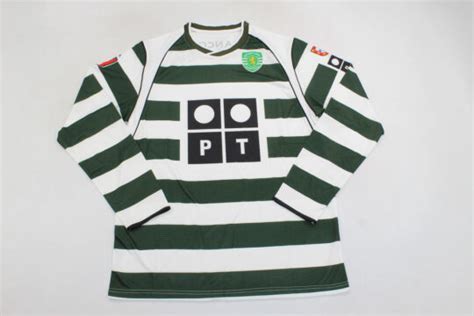 Sporting Lisbon 2002-03 Home Long-Sl. Jersey [Free Shipping]