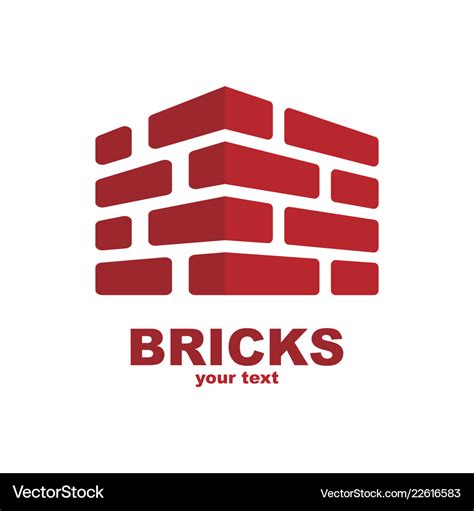 Brick construction logo template design Royalty Free Vector