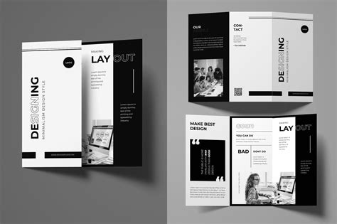 Minimalist Trifold Brochure Template Indesign Indd Trifold Brochure