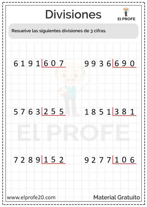 Cuadernillo De Divisiones De 1 2 Y 3 Cifras