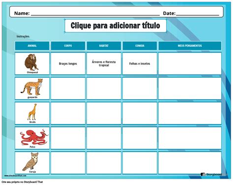 Planilha De Atividades De Adaptação Storyboard