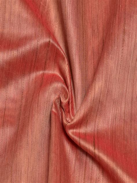 Chanderi Silk Slub Peach Plain Solid Colour Width Fabric Source