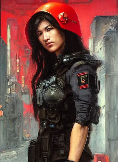 Nikki Tanaka Beautiful Cyberpunk Female Usn Marine Stable Diffusion