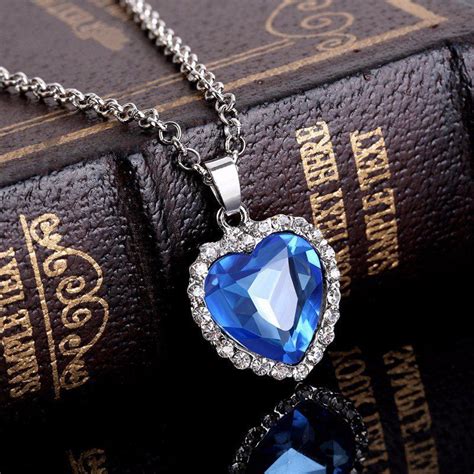 Titanic Heart Of The Ocean Necklace Ocean Necklace Crystal Heart