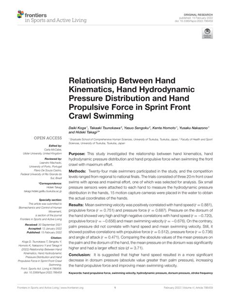 relationship  hand kinematics hand hydrodynamic pressure