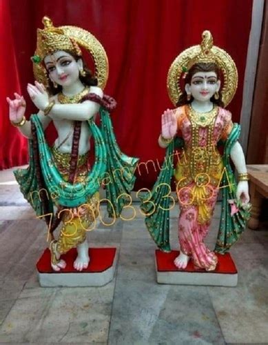 Eco Friendly Multicolour Marble Radha Krishna Statues At Best Price In