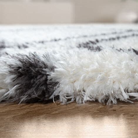 Paco Home Tapis Shaggy Tapis De Salon Poils Longs Scandinave Motif