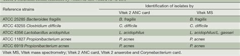 Maldi Tof Ms Versus Vitek 2 Anc Card For Identification Of Anaerobic Bacteria Semantic Scholar