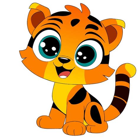 Premium Vector Tiger Cub Cartoon Vector In Playful Pose