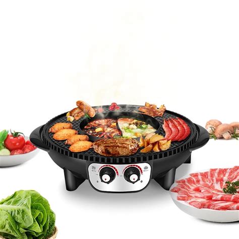 Hds In Electric Hot Pot Bbq Grill W Dual Temp Control Black Walmart
