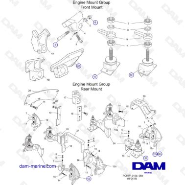 PCM Excalibur 343 Engine And Transmission Mounts DAM Marine