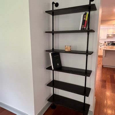 Industrial Wall Mount Ladder Shelf Rustic Bookshelf Home & Living Wall ...