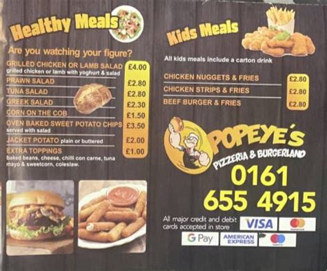 Popeyes Pizzeria Manchester S Full Menu Online