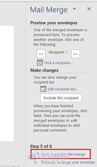 How To Mail Merge From Excel To Word Envelopes 2 Methods