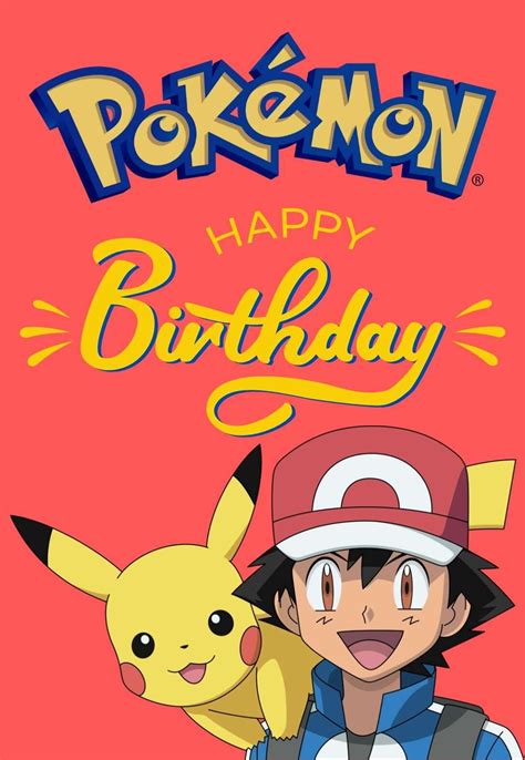 Pikachu Printable Birthday Cards — PRINTBIRTHDAY.CARDS | Pokemon birthday, Pokemon birthday card ...