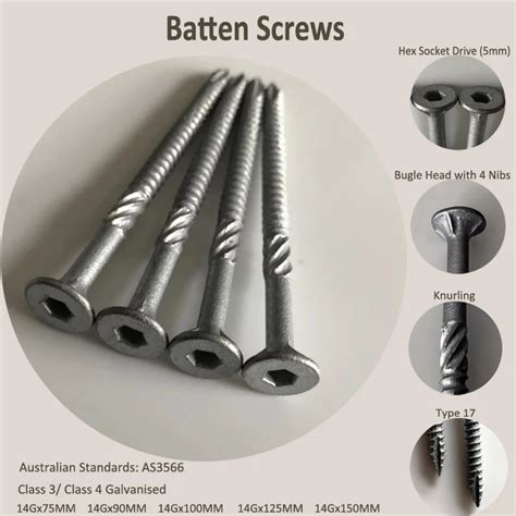 316 Stainless Steel Deck Screws Class 3 Class 4 Galvanised Bugle Head 14g Hex Head Timber T17