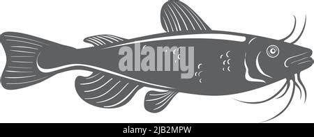 Fish Icon Black Silhouette Fisheries Logo Symbol Stock Vector Image