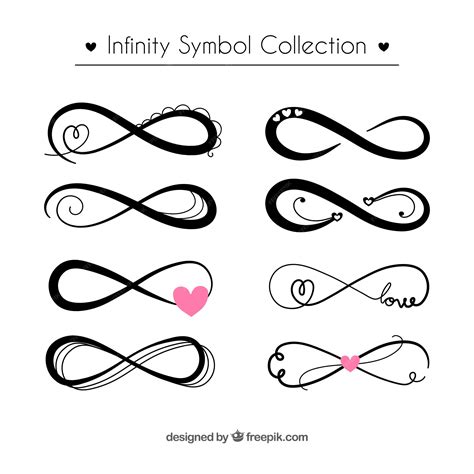 Colección De Simbolo De Infinito En Color Negro Vector Premium