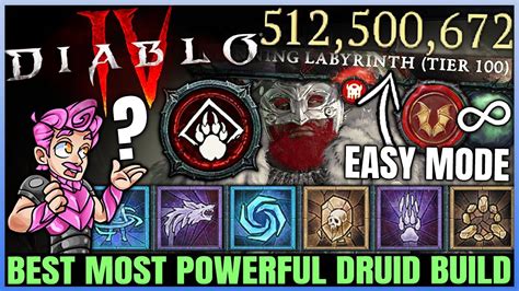 Diablo 4 Best MOST POWERFUL Druid Build New Combo Fast Easy T100