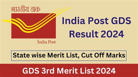 India Post GDS 3rd Merit List 2024 Check State Wise Result PDF