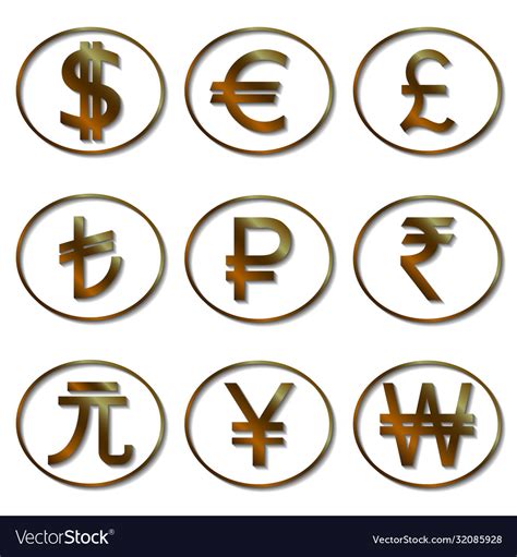 Most used currency symbols template for your Vector Image