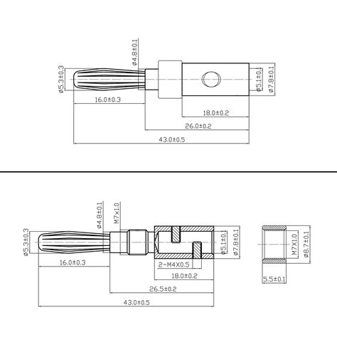 8x High End Bananenstecker Bananas für Lautsprecherkabel 4x schwarz