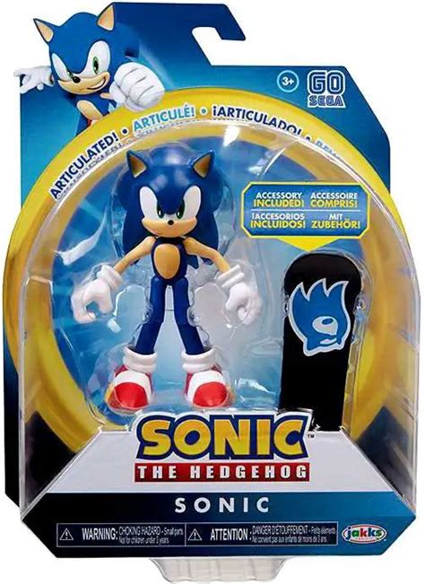 Sonic The Hedgehog Basic Wave 2 Sonic 4 Action Figure Snowboard Jakks