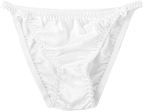 IEFiEL Women S Pure Color Silk Panties Panties Soft Smooth String Bikini Briefs Beach Underwear