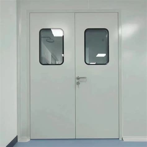 GMP Standard Cleanroom Swing Double Door Steel Hospital Doors Hermetic