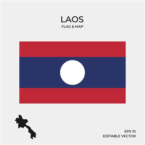 Laos map and flag 2046093 Vector Art at Vecteezy