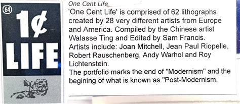 Tom Wesselmann American Nude Original Lithograph From One Cent Life Blonde On Bed Nude Naked