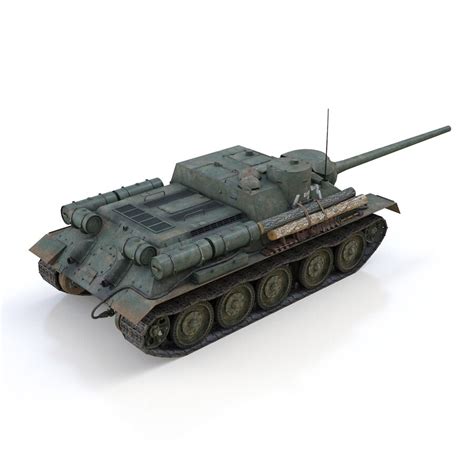 SU 100 433 Chasseur de chars soviétique modèle 3D 119 obj lwo