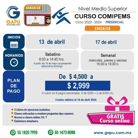 Curso Comipems Gapu Asegura Tu Ingreso