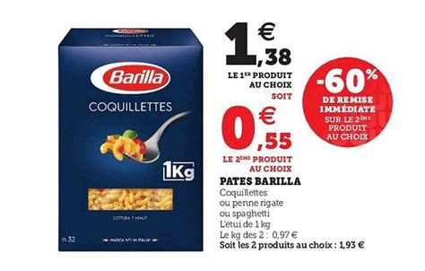 Offre Pates Barilla Coquillettes Chez Super U