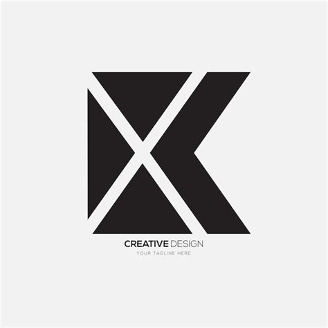 Premium Vector Letter Xk Or Kx Negative Space Shape Modern Typography