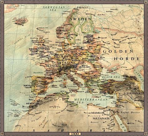 Map of Europe in 1300 A.D.